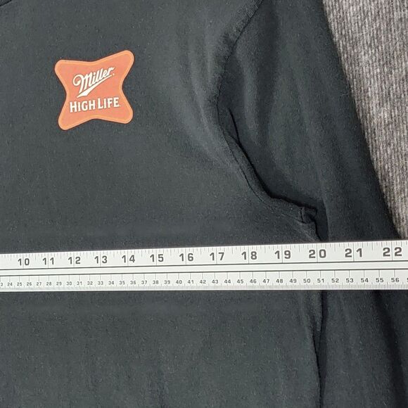 Miller High Life Beer T-Shirt Mens Large Black Long Sleeve Crew Neck - Picture 8 of 9